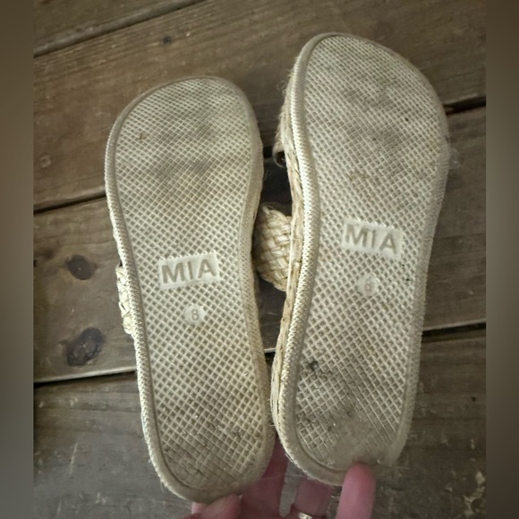 MIA Tan Woven Slide Sandals - Picture 5 of 5